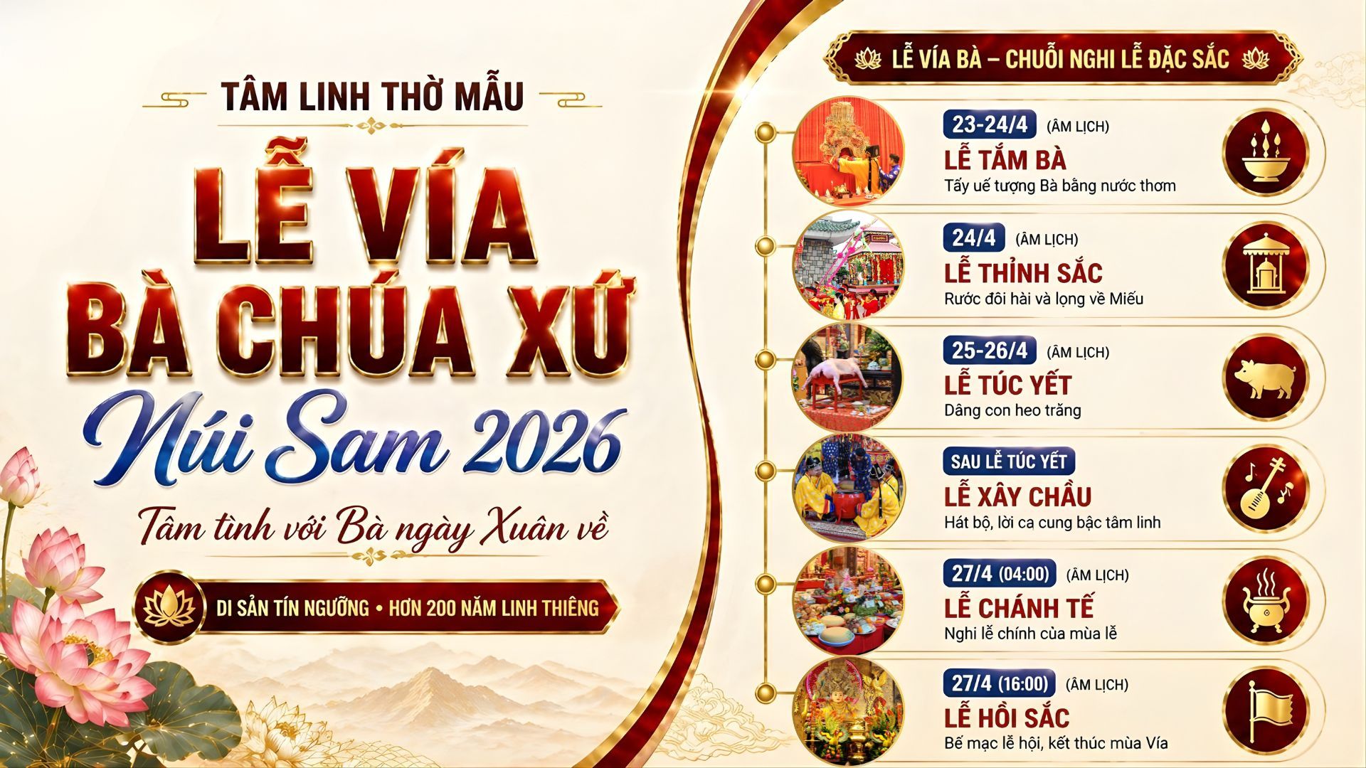 Lễ Vía Bà Chúa Xứ Núi Sam 2026 – Tâm tình với Bà ngày Xuân về