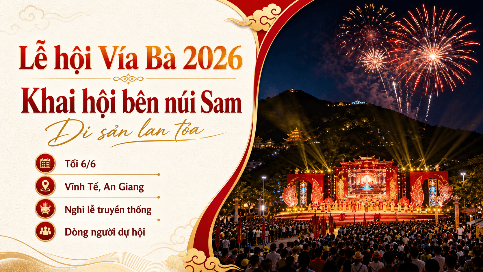 Khai hội Vía Bà Chúa Xứ Núi Sam 2026: Dòng người về với di sản