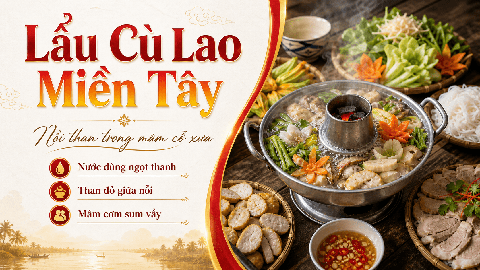 Lẩu cù lao miền Tây: nồi than xưa trong mâm cỗ Nam Bộ