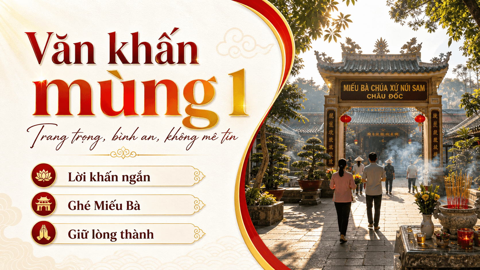 Văn khấn mùng 1 tại nhà và khi đi Miếu Bà Chúa Xứ Châu Đốc