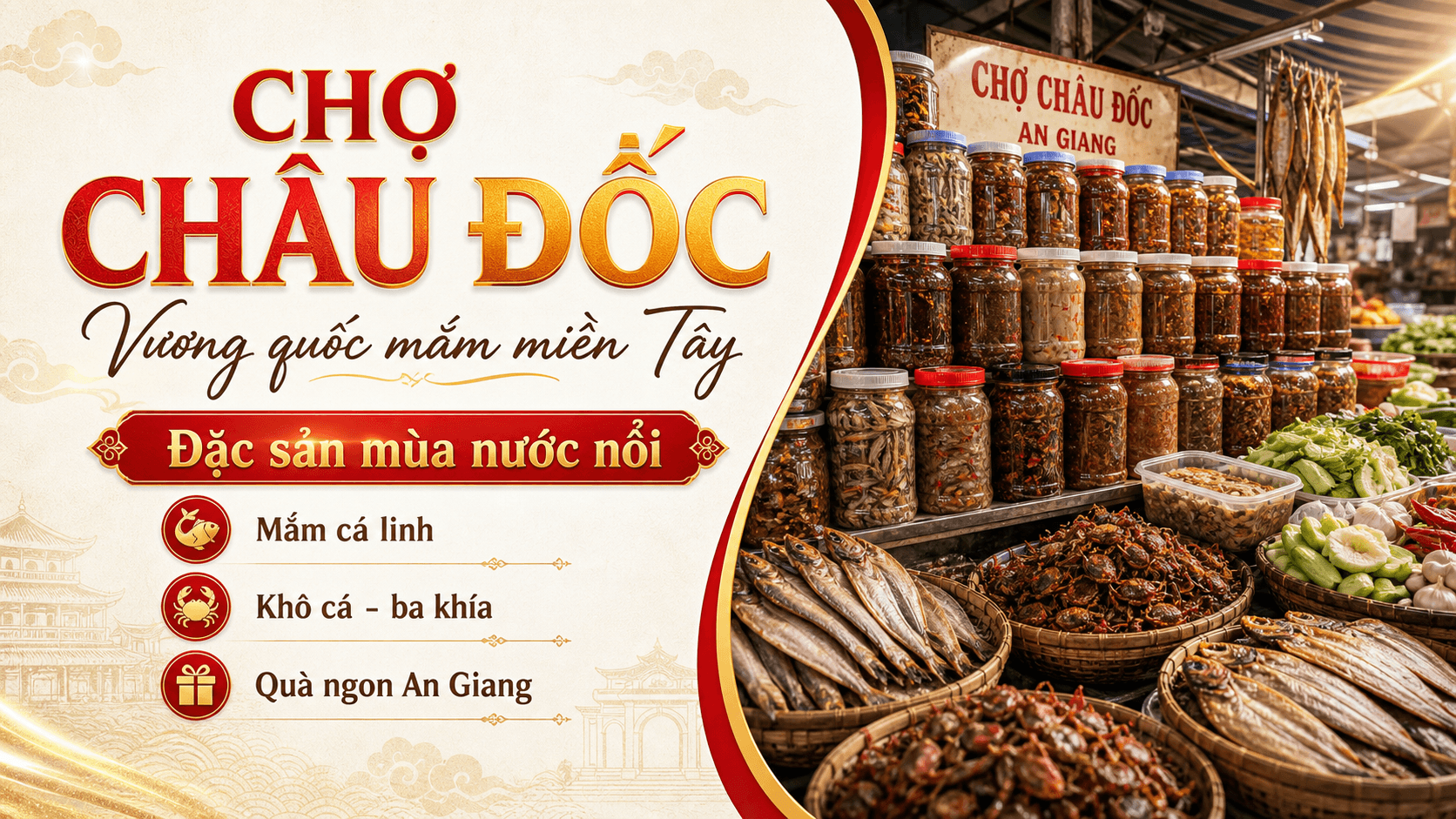 Chợ Châu Đốc - vương quốc mắm nổi tiếng miền Tây